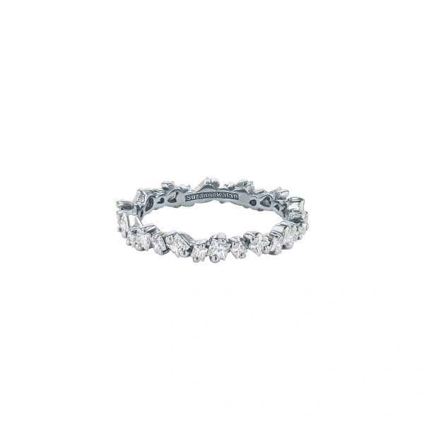 Suzanne Kalan La Fantaisie Cosmic Diamond Eternity Band in 18K White Gold | Fine Rings | Coveti