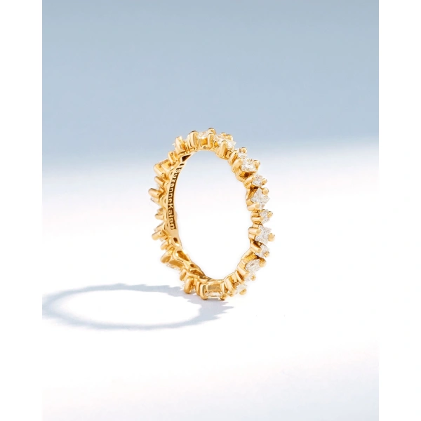 Suzanne Kalan La Fantaisie Cosmic Diamond Eternity Band in 18K Yellow Gold | Fine Rings | Coveti
