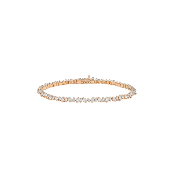 Suzanne Kalan La Fantaisie Cosmic Diamond Tennis Bracelet in 18K Rose Gold | Fine Bracelets | Coveti
