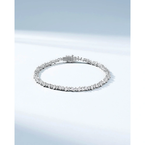 Suzanne Kalan La Fantaisie Cosmic Diamond Tennis Bracelet in 18K White Gold | Fine Bracelets | Coveti