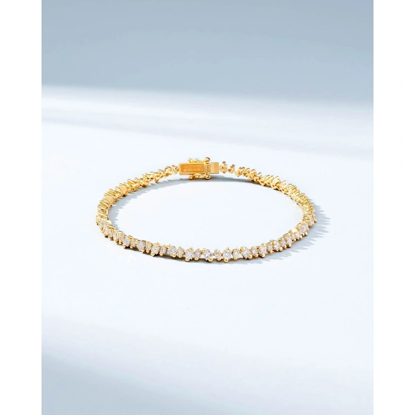 Suzanne Kalan La Fantaisie Cosmic Diamond Tennis Bracelet in 18K Yellow Gold | Fine Bracelets | Coveti