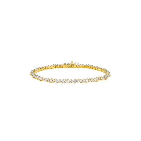 Suzanne Kalan La Fantaisie Cosmic Diamond Tennis Bracelet in 18K Yellow Gold | Fine Bracelets | Coveti