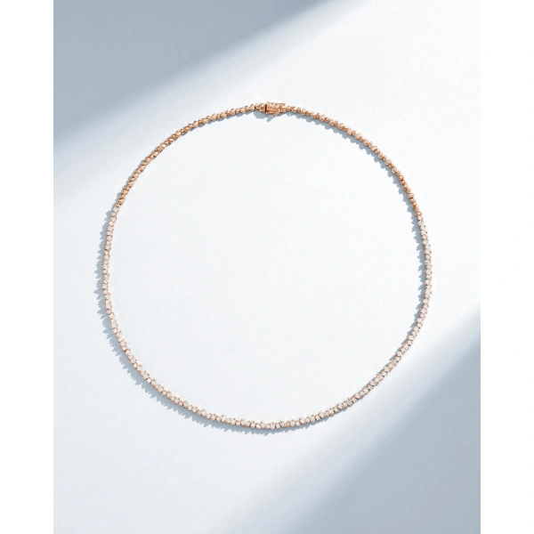 Suzanne Kalan La Fantaisie Cosmic Diamond Tennis Necklace in 18K Rose Gold | Fine Necklaces | Coveti