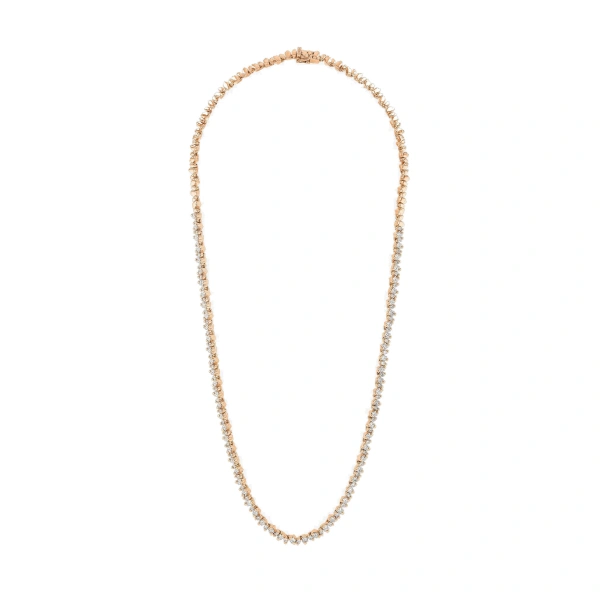 La Fantaisie Cosmic Diamond Tennis Necklace in 18K Rose Gold