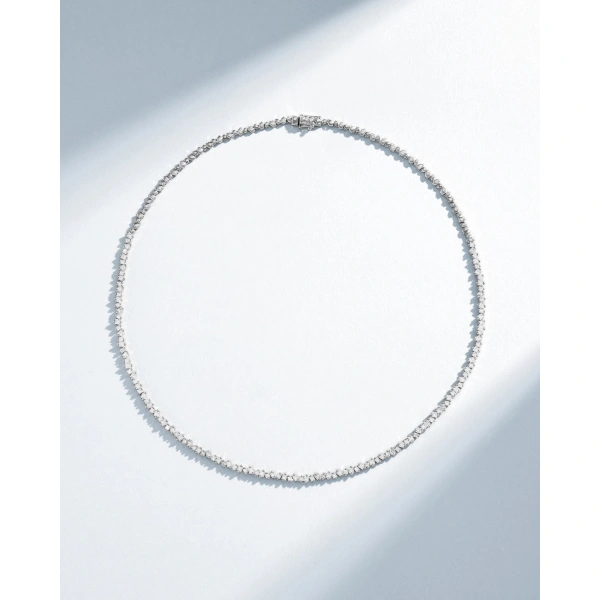 Suzanne Kalan La Fantaisie Cosmic Diamond Tennis Necklace in 18K White Gold | Fine Necklaces | Coveti
