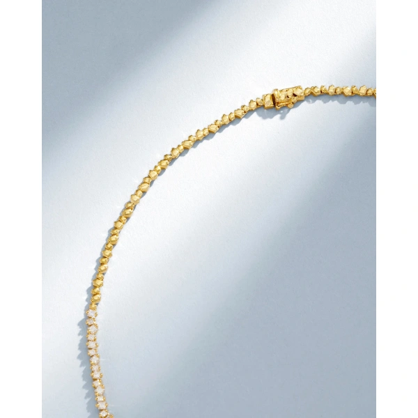 Suzanne Kalan La Fantaisie Cosmic Diamond Tennis Necklace in 18K Yellow Gold | Fine Necklaces | Coveti
