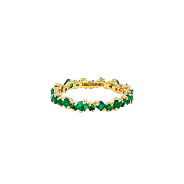 Suzanne Kalan La Fantaisie Cosmic Emerald Eternity Band in 18K Yellow Gold | Fine Rings | Coveti