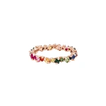 Suzanne Kalan La Fantaisie Cosmic Rainbow Sapphire Eternity Band in 18K Rose Gold | Fine Rings | Coveti