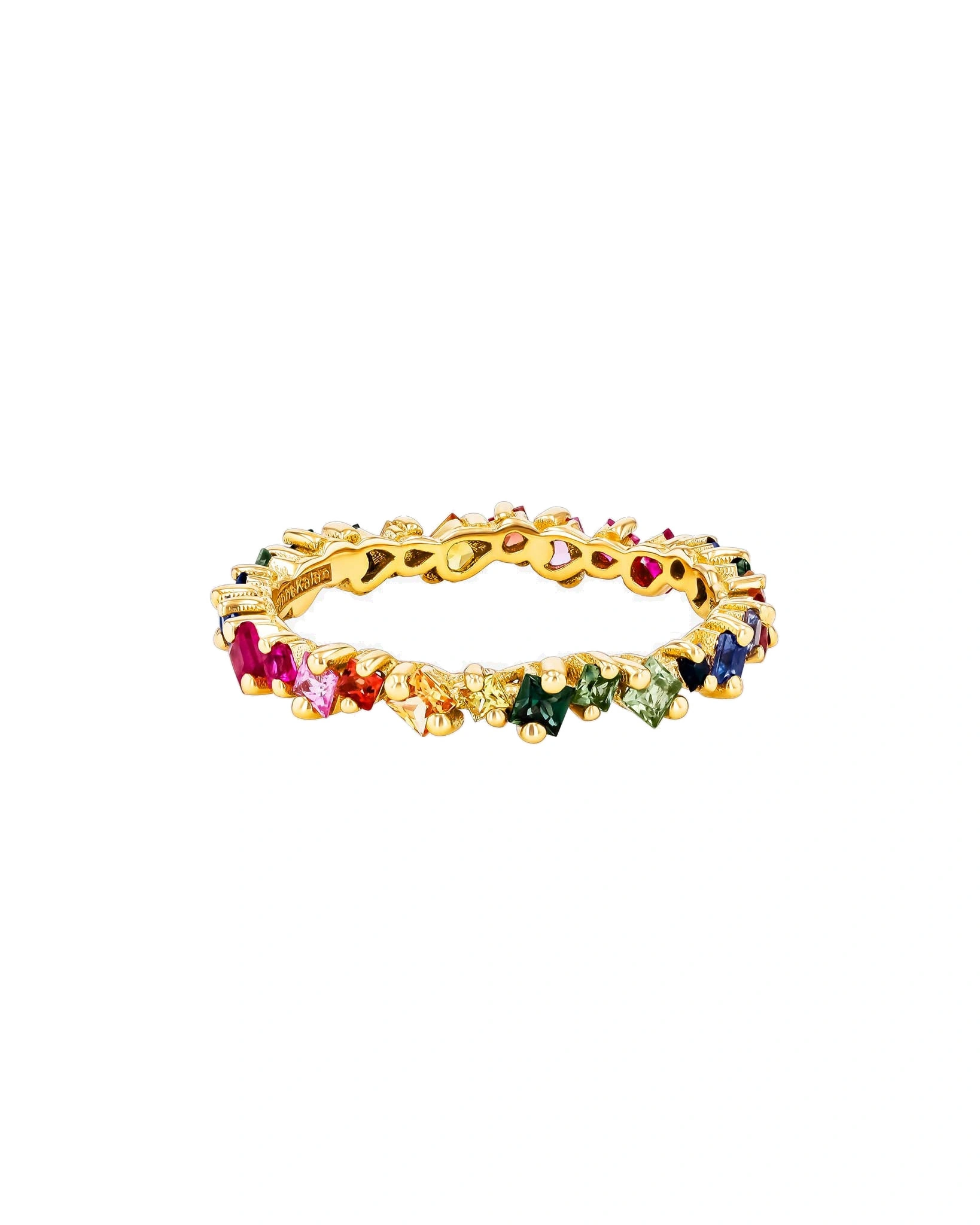 Suzanne Kalan La Fantaisie Cosmic Rainbow Sapphire Eternity Band in 18K Yellow Gold Suzanne Kalan La Fantaisie Cosmic Rainbow Sapphire Eternity Band in 18K Yellow Gold | Fine Rings | Coveti