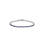 Suzanne Kalan La Fantaisie Cosmic Tennis Bracelet in 18K White Gold, Dark Blue Sapphire | Fine Bracelets | Coveti