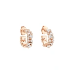 Suzanne Kalan La Fantaisie Diamond Mini Hoops in 18K Rose Gold | Fine Earrings | Coveti