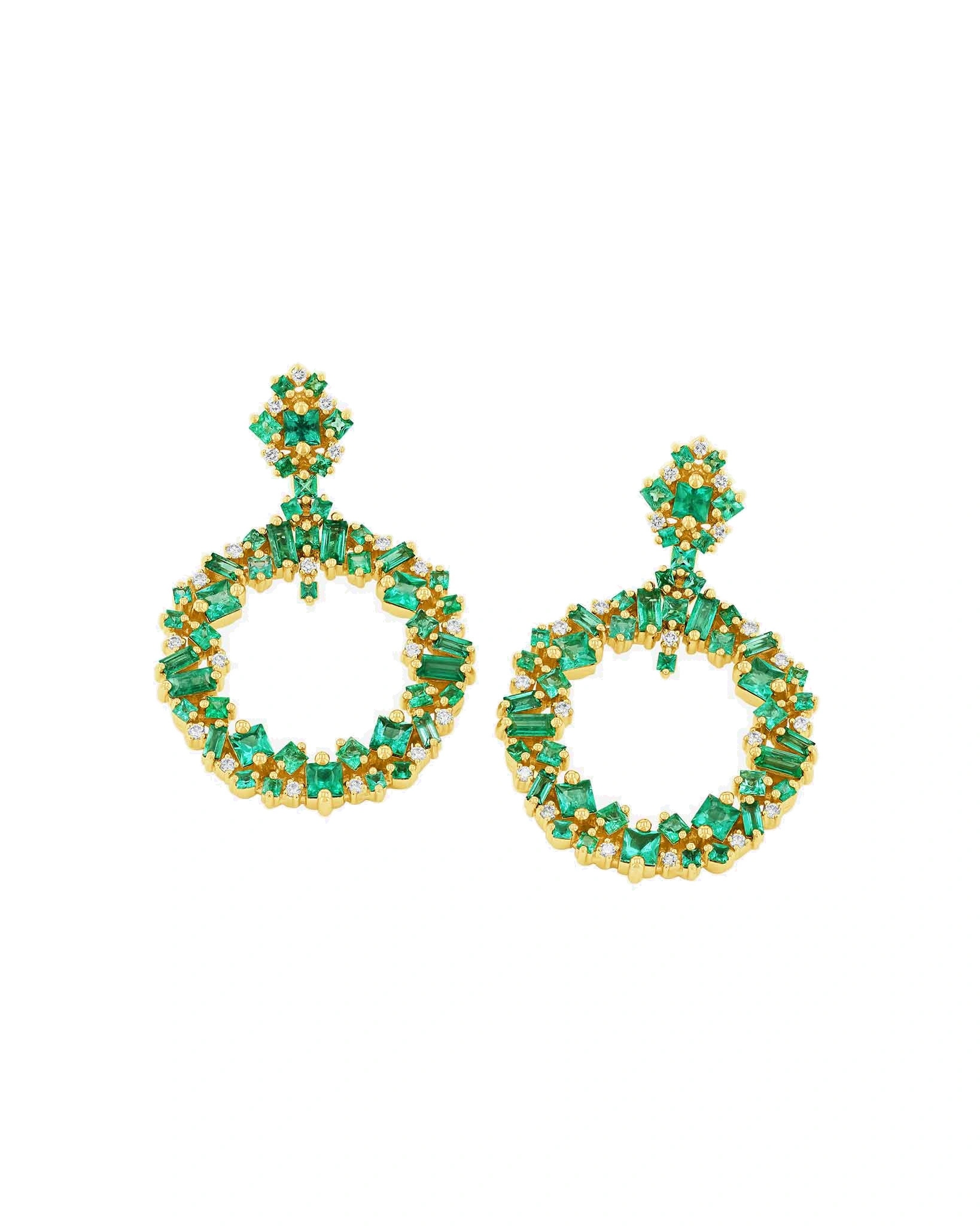 Suzanne Kalan La Fantaisie Eclipse Emerald Drop Earrings in 18K Yellow Gold Suzanne Kalan La Fantaisie Eclipse Emerald Drop Earrings in 18K Yellow Gold | Fine Earrings | Coveti