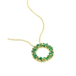 Suzanne Kalan La Fantaisie Eclipse Emerald Pendant in 18K Yellow Gold | Fine Necklaces | Coveti