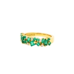 Suzanne Kalan La Fantaisie Emerald Half Band in 18K Yellow Gold | Fine Rings | Coveti