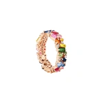 Suzanne Kalan La Fantaisie Eternity Band in 18K Rose Gold, Rainbow Sapphire | Fine Rings | Coveti