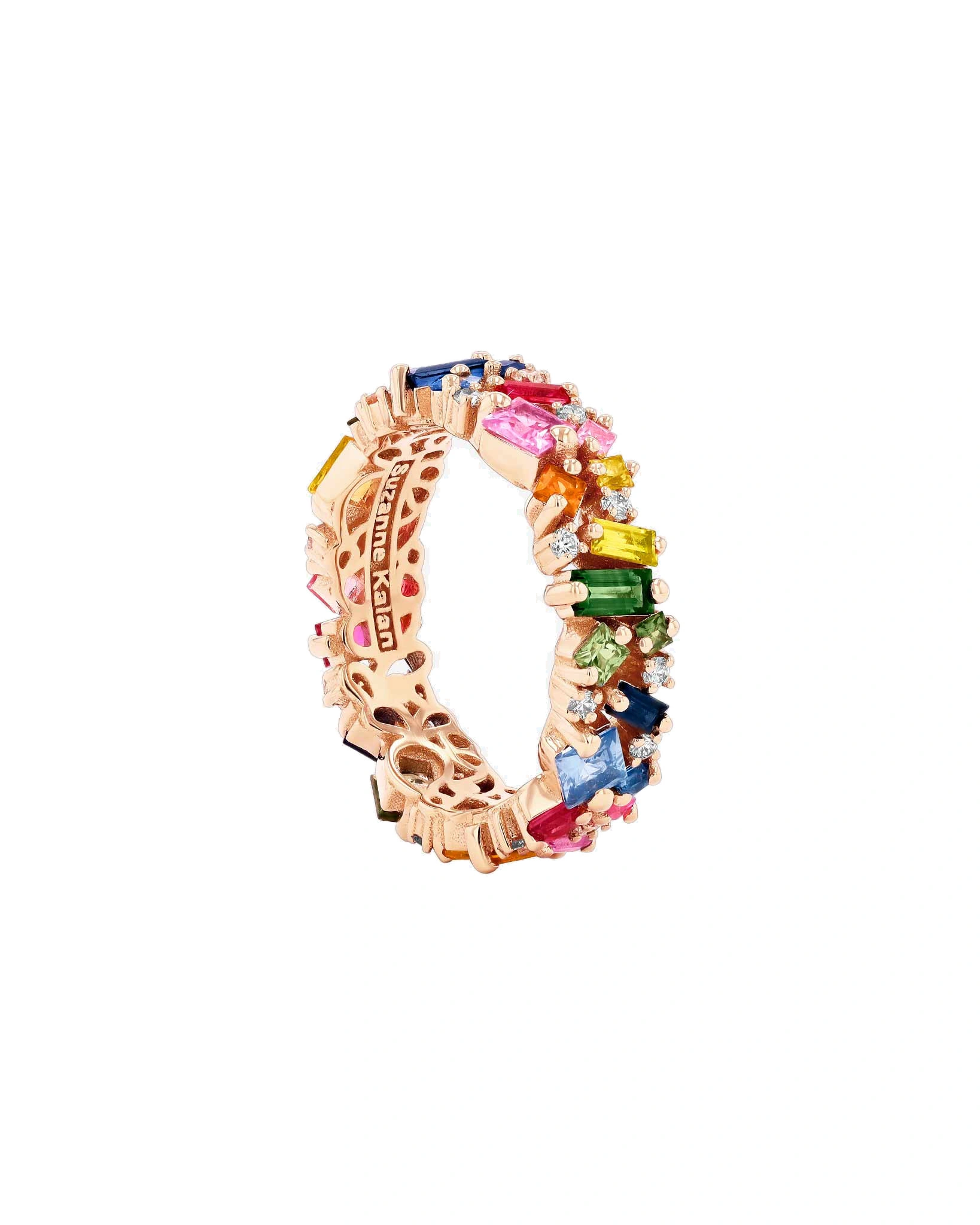 Suzanne Kalan La Fantaisie Eternity Band in 18K Rose Gold, Rainbow Sapphire Suzanne Kalan La Fantaisie Eternity Band in 18K Rose Gold, Rainbow Sapphire | Fine Rings | Coveti