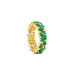 Suzanne Kalan La Fantaisie Eternity Band in 18K Yellow Gold, Emerald | Fine Rings | Coveti