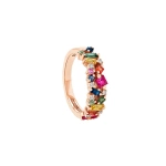 Suzanne Kalan La Fantaisie Half Band in 18K Rose Gold, Rainbow Sapphire | Fine Rings | Coveti