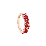 Suzanne Kalan La Fantaisie Half Band in 18K Rose Gold, Ruby | Fine Rings | Coveti