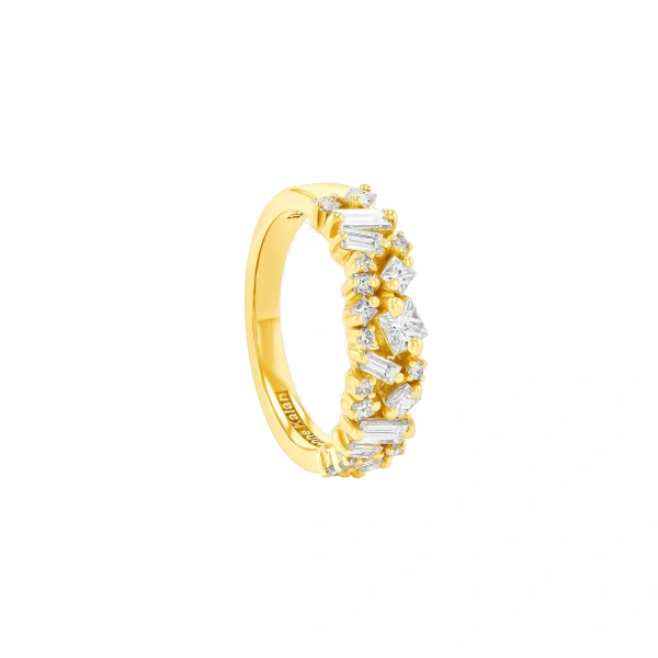 Suzanne Kalan La Fantaisie Half Band in 18K Yellow Gold | Fine Rings | Coveti