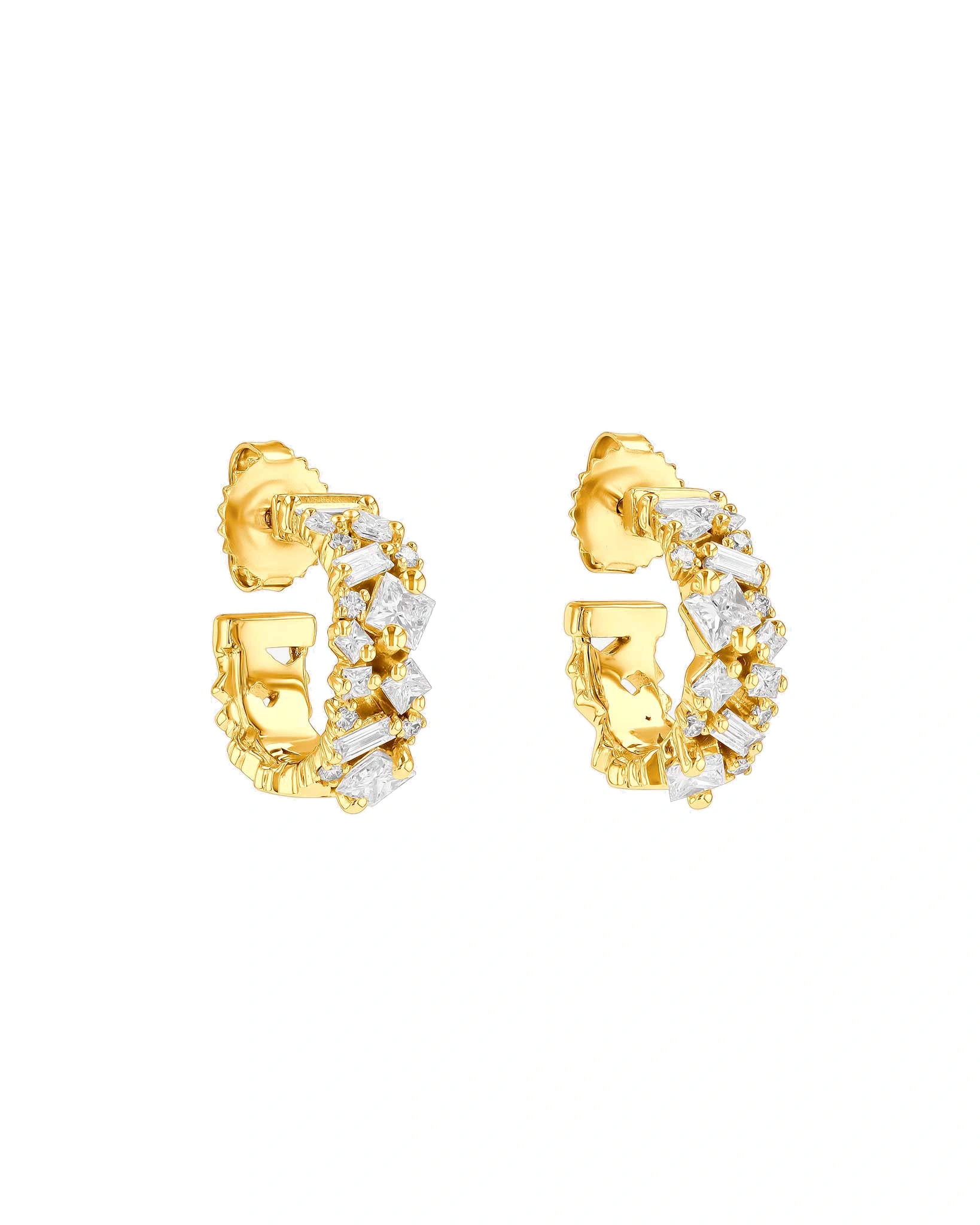 Suzanne Kalan La Fantaisie Mini Hoops in 18K Yellow Gold Suzanne Kalan La Fantaisie Mini Hoops in 18K Yellow Gold | Fine Earrings | Coveti