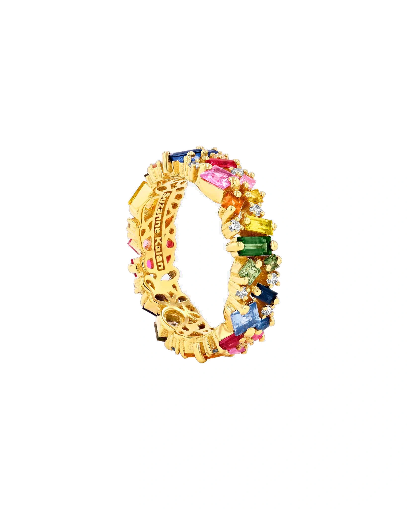Suzanne Kalan La Fantaisie Rainbow Sapphire Eternity Band in 18K Yellow Gold Suzanne Kalan La Fantaisie Rainbow Sapphire Eternity Band in 18K Yellow Gold | Fine Rings | Coveti