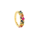 Suzanne Kalan La Fantaisie Rainbow Sapphire Half Band in 18K Yellow Gold | Fine Rings | Coveti