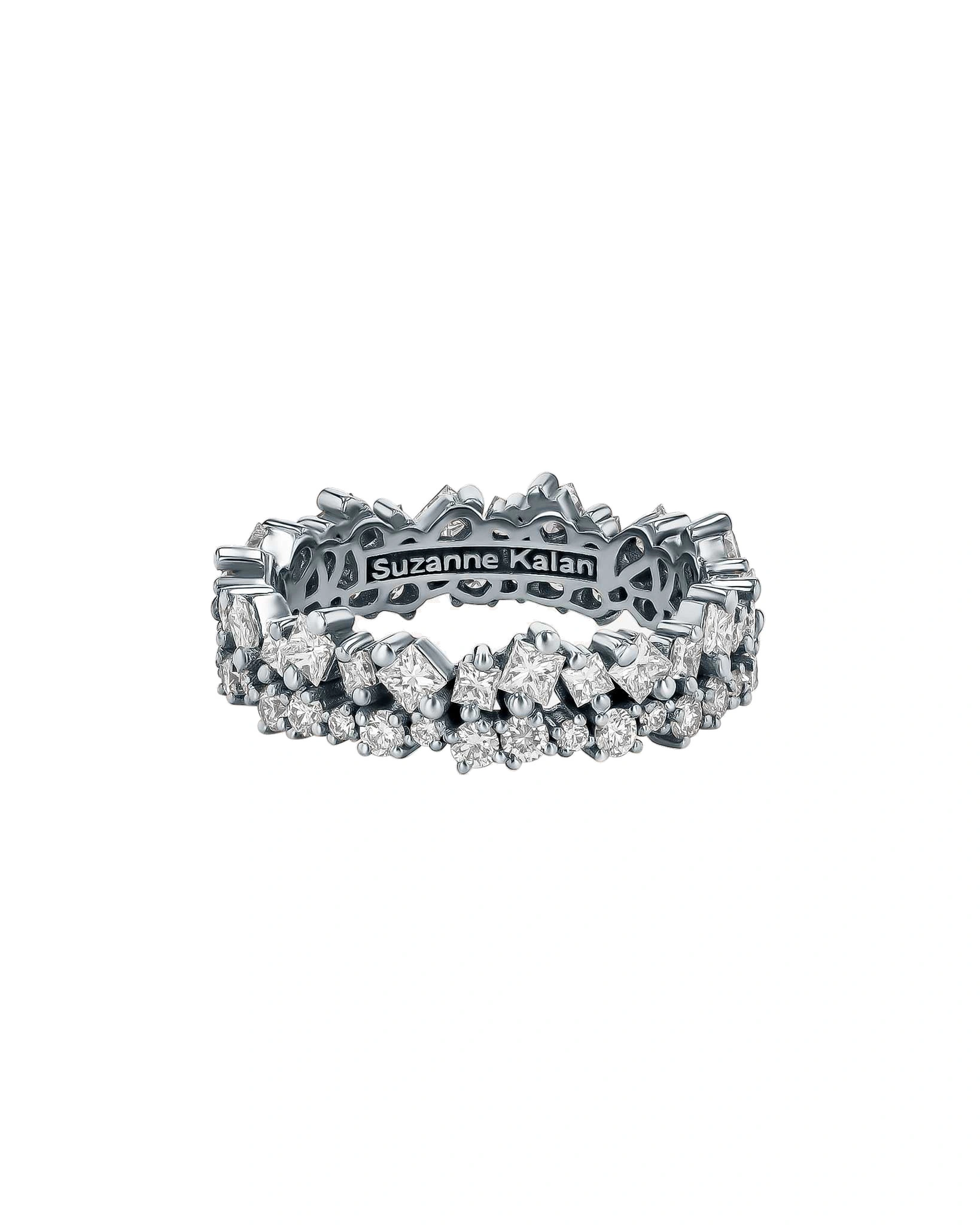 Suzanne Kalan La Fantaisie Short Stack Diamond Eternity Band in 18K White Gold Suzanne Kalan La Fantaisie Short Stack Diamond Eternity Band in 18K White Gold | Fine Rings | Coveti