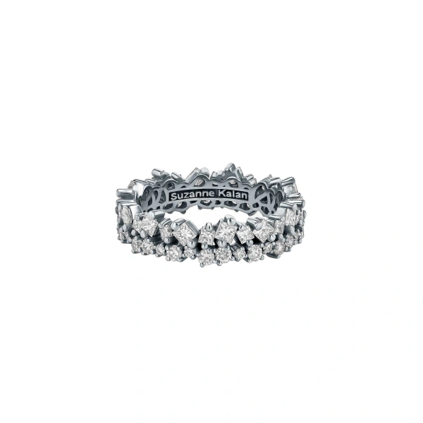 Suzanne Kalan La Fantaisie Short Stack Eternity Band in 18K White Gold | Fine Rings | Coveti