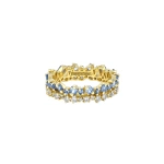 Suzanne Kalan La Fantaisie Short Stack Eternity Band in 18K Yellow Gold, Light Blue Sapphire | Fine Rings | Coveti