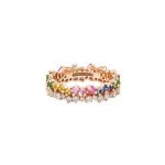 Suzanne Kalan La Fantaisie Short Stack Pastel Sapphire Eternity Band in 18K Rose Gold | Fine Rings | Coveti