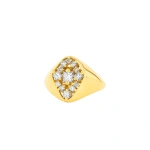 Suzanne Kalan La Fantaisie Star Diamond Signet Ring in 18K Yellow Gold | Fine Rings | Coveti
