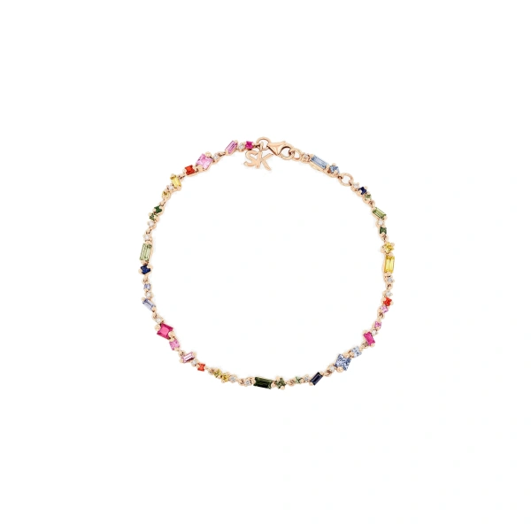 La Fantaisie Star Dust Bracelet in 18K Rose Gold, Rainbow Sapphire