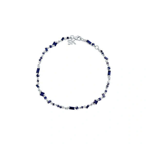 La Fantaisie Star Dust Bracelet in 18K White Gold, Dark Blue Sapphire