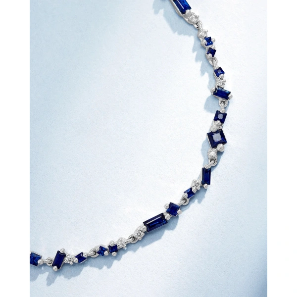 Suzanne Kalan La Fantaisie Star Dust Dark Blue Sapphire Bracelet in 18K White Gold | Fine Bracelets | Coveti