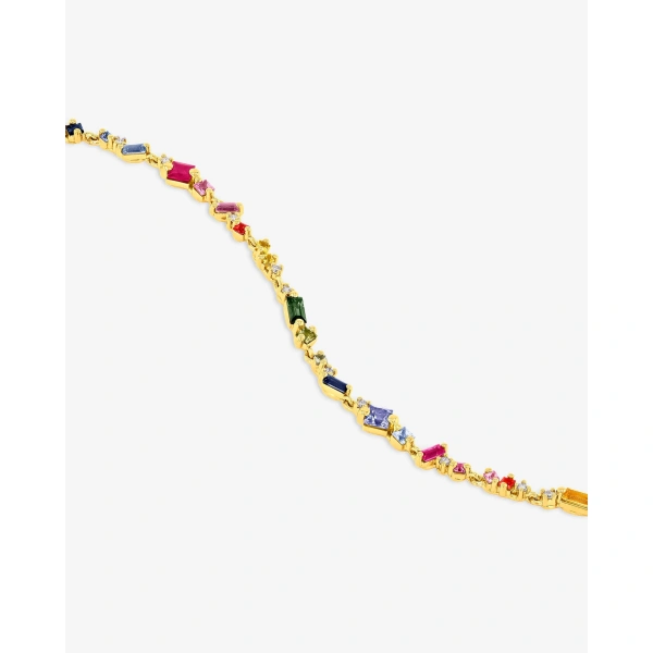 Suzanne Kalan La Fantaisie Star Dust Rainbow Sapphire Bracelet in 18K Yellow Gold | Fine Bracelets | Coveti