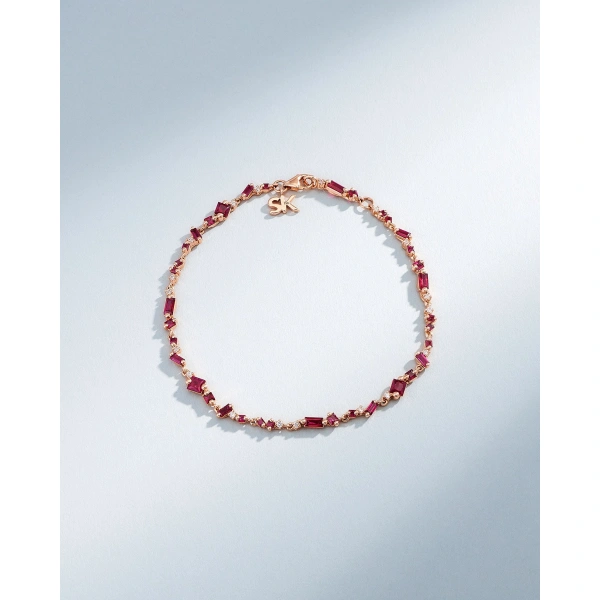 Suzanne Kalan La Fantaisie Star Dust Ruby Bracelet in 18K Rose Gold | Fine Bracelets | Coveti
