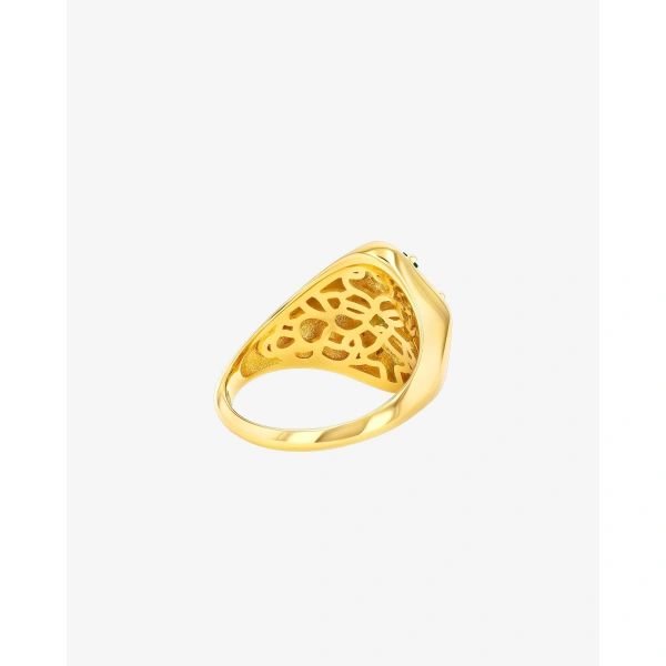 Suzanne Kalan La Fantaisie Star Emerald Signet Ring in 18K Yellow Gold | Fine Rings | Coveti