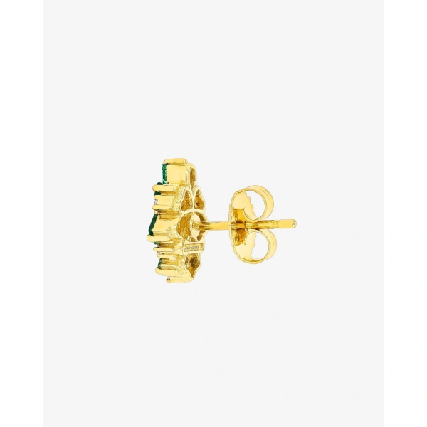 Suzanne Kalan La Fantaisie Star Emerald Studs in 18K Yellow Gold | Fine Earrings | Coveti