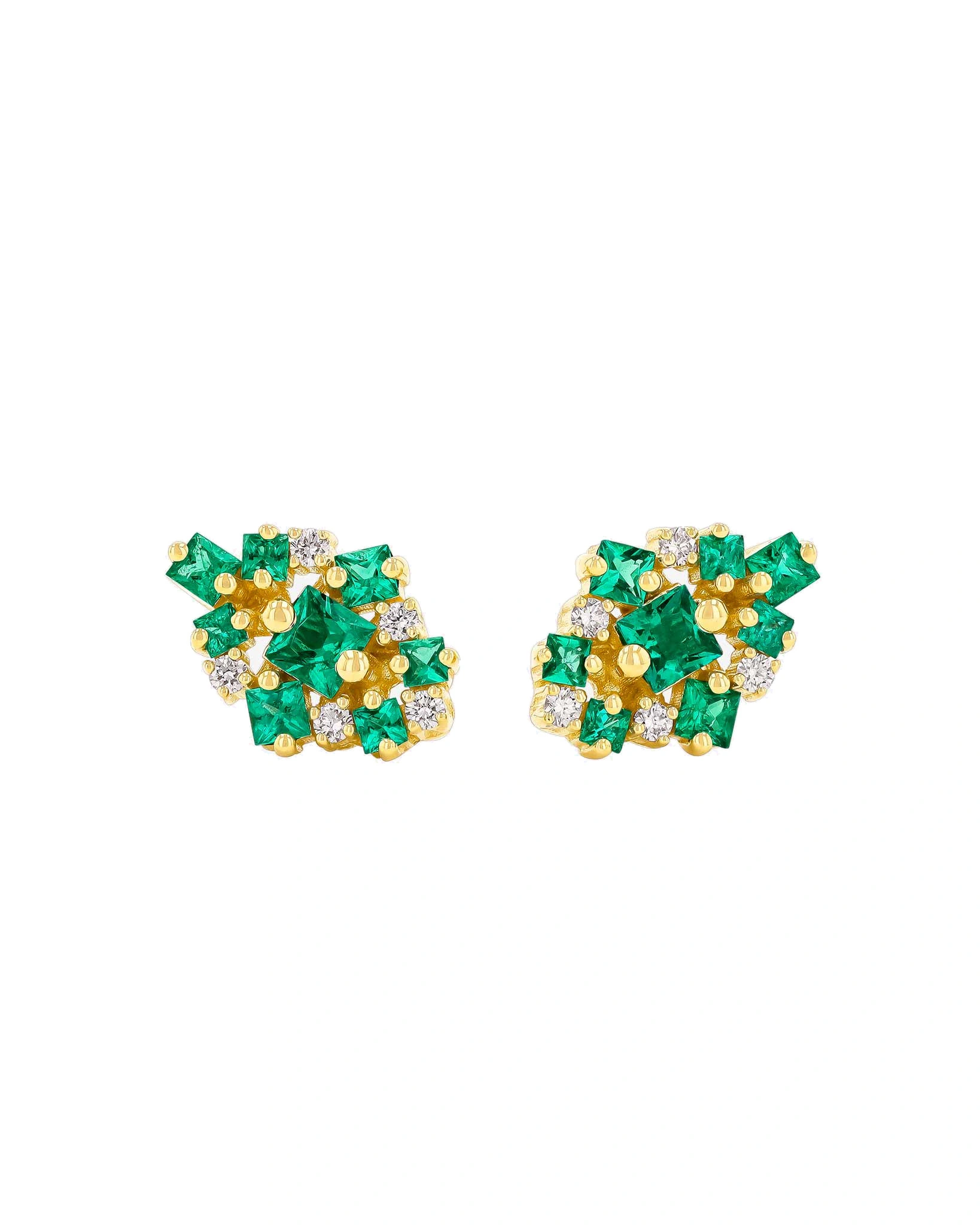Suzanne Kalan La Fantaisie Star Emerald Studs in 18K Yellow Gold Suzanne Kalan La Fantaisie Star Emerald Studs in 18K Yellow Gold | Fine Earrings | Coveti