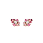 Suzanne Kalan La Fantaisie Star Pink Ombre Sapphire Studs in 18K Rose Gold | Fine Earrings | Coveti