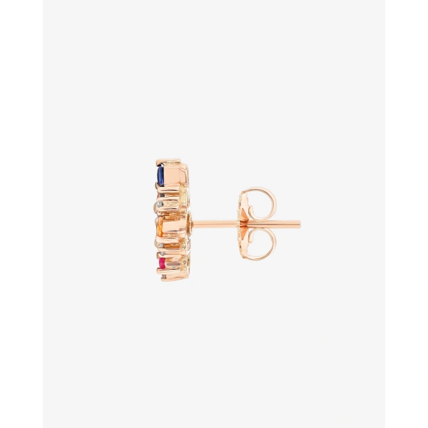 Suzanne Kalan La Fantaisie Star Rainbow Sapphire Studs in 18K Rose Gold | Fine Earrings | Coveti