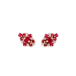 Suzanne Kalan La Fantaisie Star Ruby Studs in 18K Rose Gold | Fine Earrings | Coveti