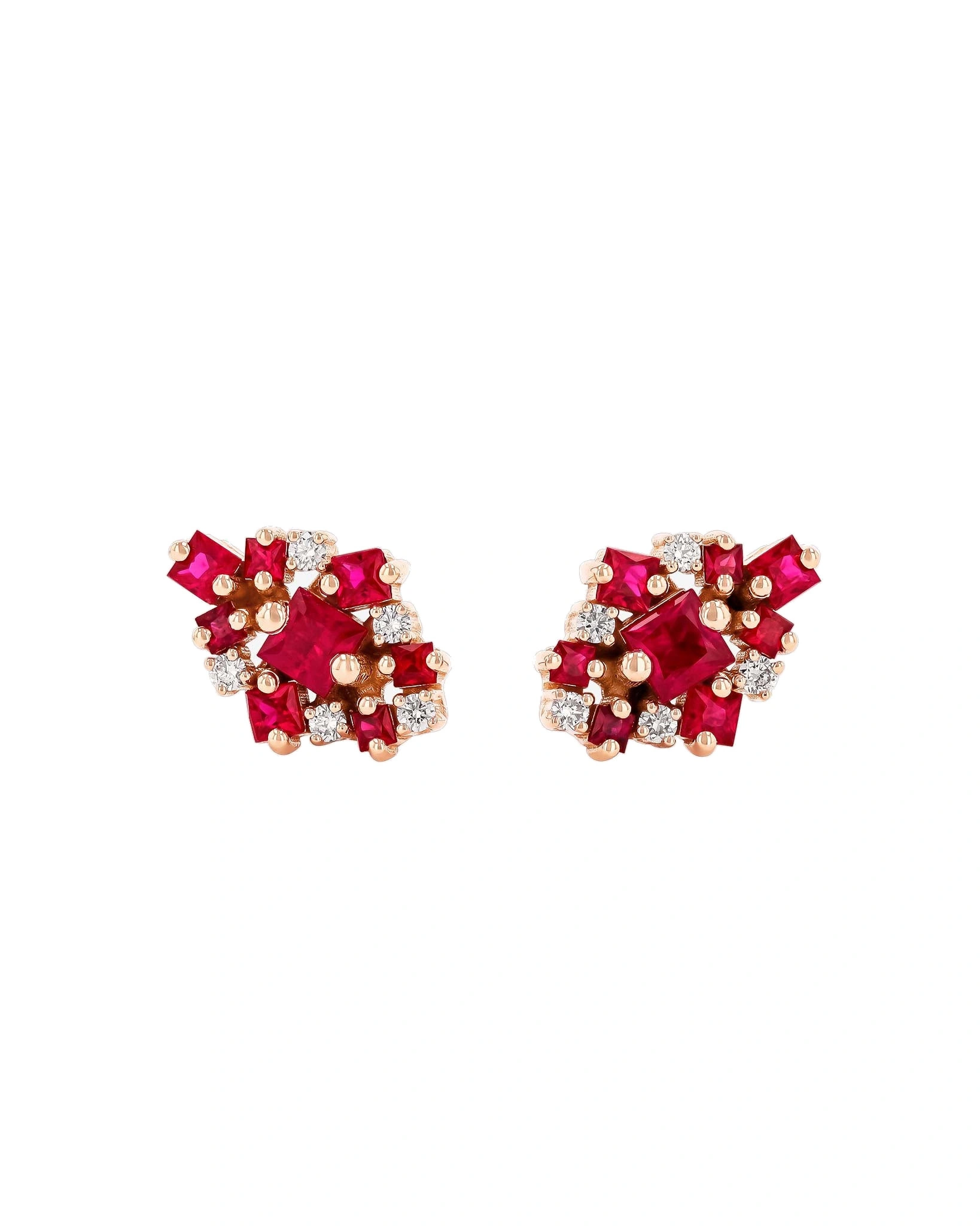 Suzanne Kalan La Fantaisie Star Ruby Studs in 18K Rose Gold Suzanne Kalan La Fantaisie Star Ruby Studs in 18K Rose Gold | Fine Earrings | Coveti