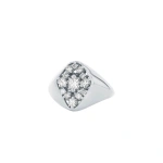 Suzanne Kalan La Fantaisie Star Signet Ring in 18K White Gold | Fine Rings | Coveti
