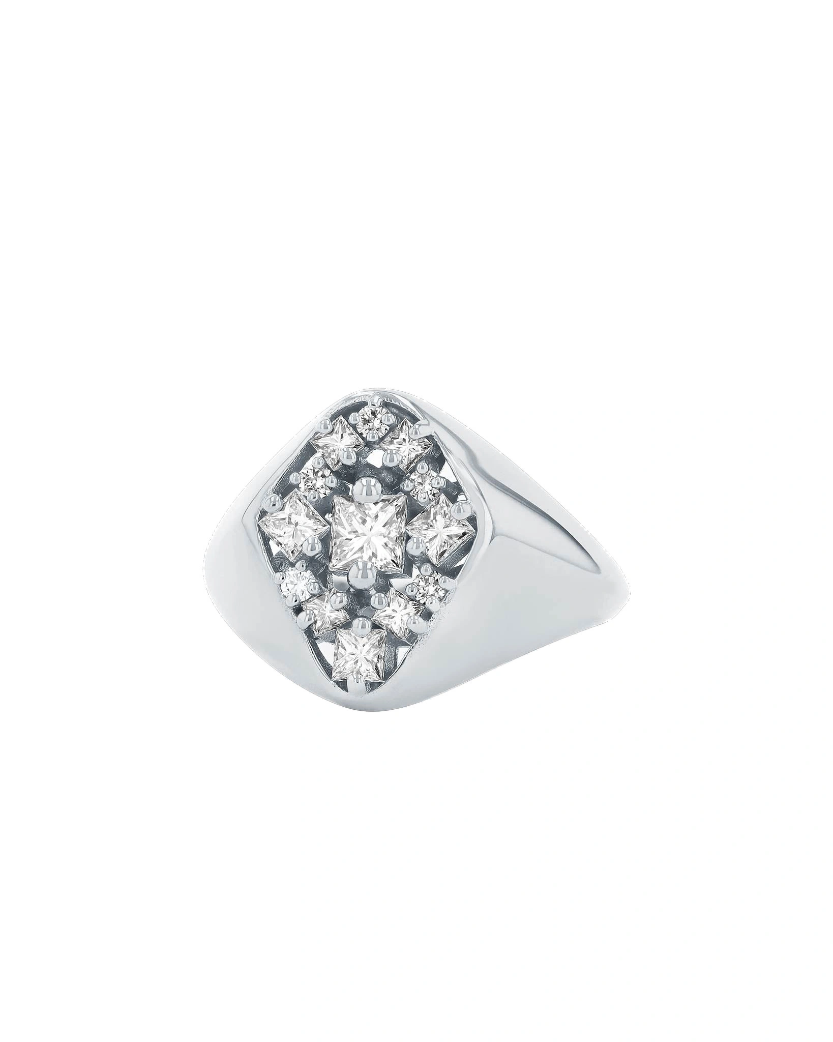 Suzanne Kalan La Fantaisie Star Signet Ring in 18K White Gold Suzanne Kalan La Fantaisie Star Signet Ring in 18K White Gold | Fine Rings | Coveti
