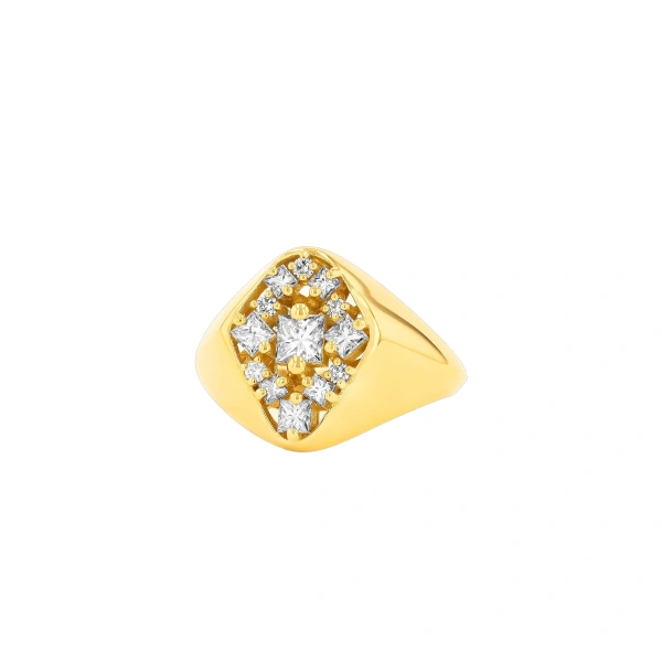 Suzanne Kalan La Fantaisie Star Signet Ring in 18K Yellow Gold | Fine Rings | Coveti