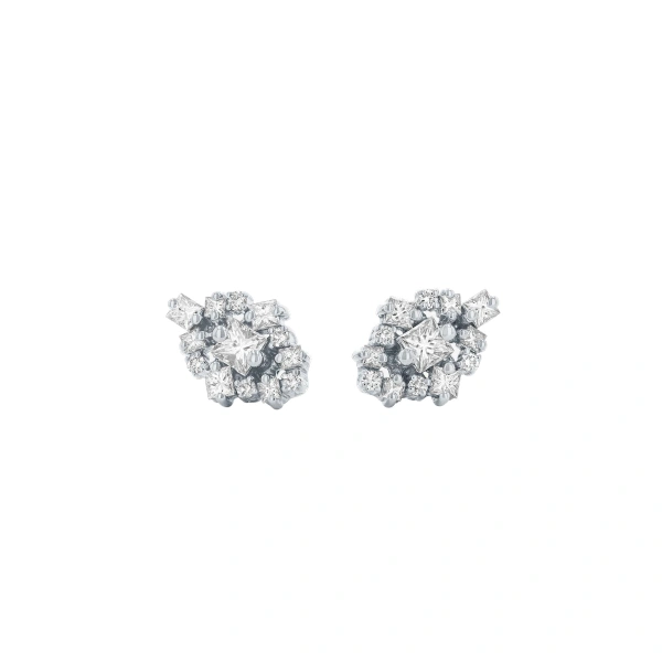 La Fantaisie Star Studs in 18K White Gold