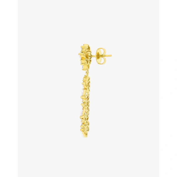 Suzanne Kalan La Fantaisie Sunbeam Diamond Drop Earrings in 18K Yellow Gold | Fine Earrings | Coveti
