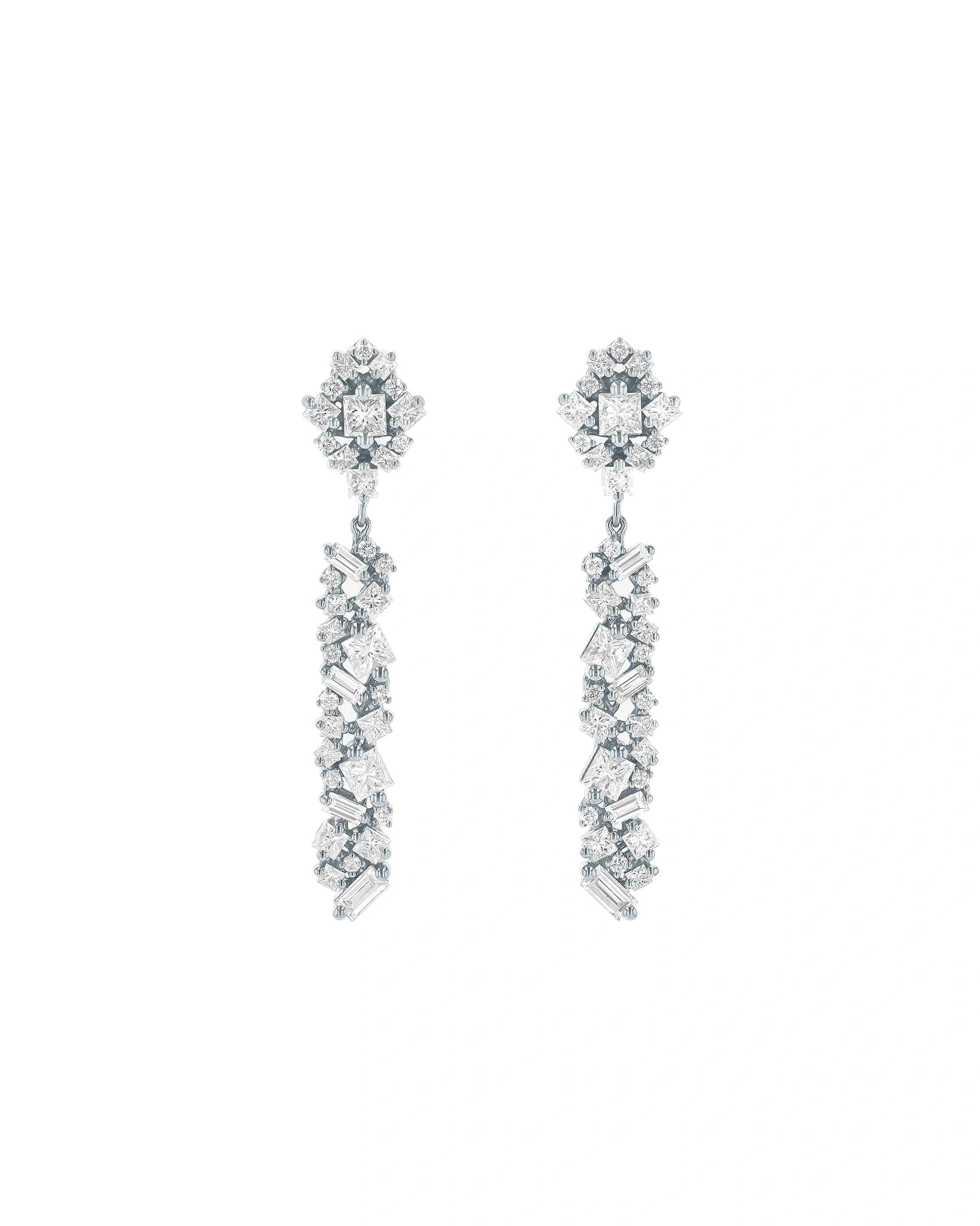 Suzanne Kalan La Fantaisie Sunbeam Drop Earrings in 18K White Gold Suzanne Kalan La Fantaisie Sunbeam Drop Earrings in 18K White Gold | Fine Earrings | Coveti